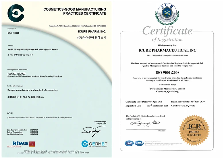 ISO certifikát výrobce — GMP a ISO 9001