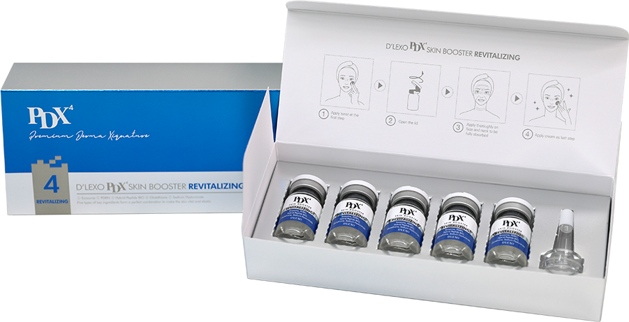 D'LEXO PDX⁴ Skin Booster Revitalizing — balení s 5 ampulemi
