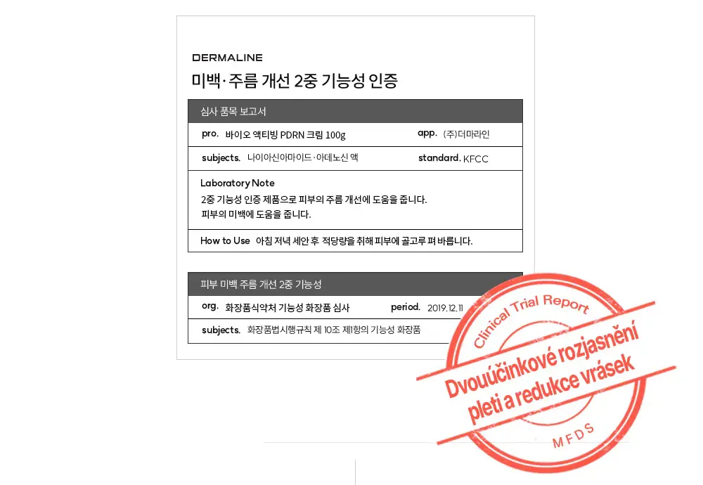 Certifikát dvojí funkčnosti — Clinical Trial Report, MFDS